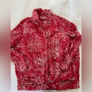Cath Kidston 100% Cotton Pajama Set Red Floral • XS